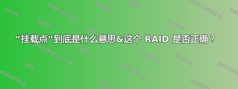 “挂载点”到底是什么意思&这个 RAID 是否正确？ 