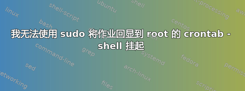 我无法使用 sudo 将作业回显到 root 的 crontab - shell 挂起