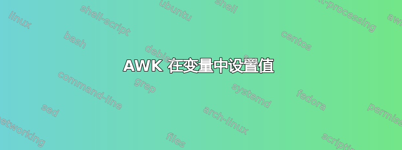 AWK 在变量中设置值