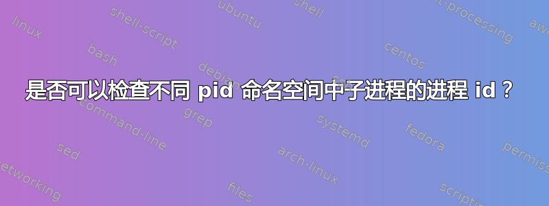 是否可以检查不同 pid 命名空间中子进程的进程 id？