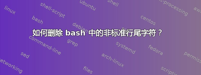 如何删除 bash 中的非标准行尾字符？ 