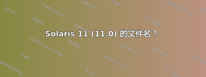 Solaris 11 (11.0) 的文件名？