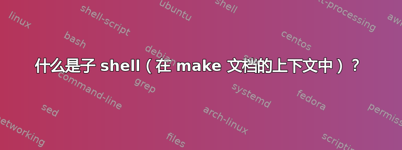 什么是子 shell（在 make 文档的上下文中）？