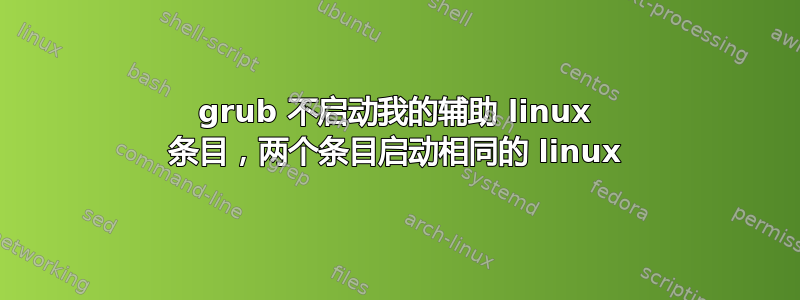 grub 不启动我的辅助 linux 条目，两个条目启动相同的 linux