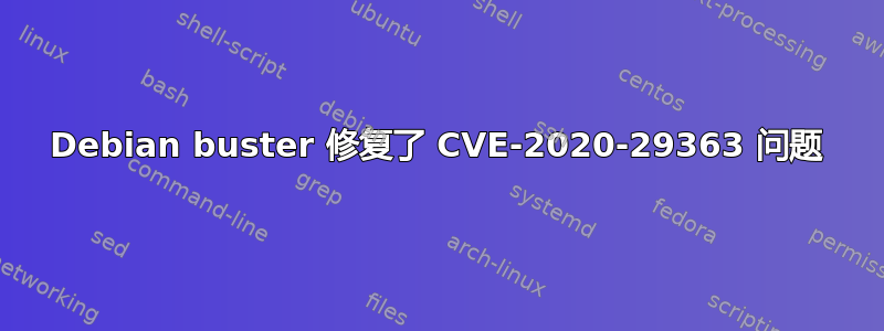 Debian buster 修复了 CVE-2020-29363 问题