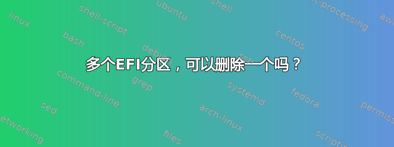 多个EFI分区，可以删除一个吗？