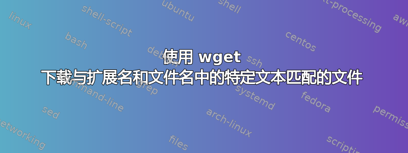 使用 wget 下载与扩展名和文件名中的特定文本匹配的文件