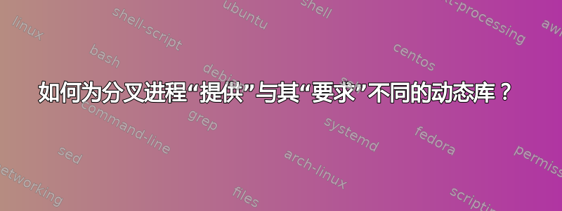 如何为分叉进程“提供”与其“要求”不同的动态库？