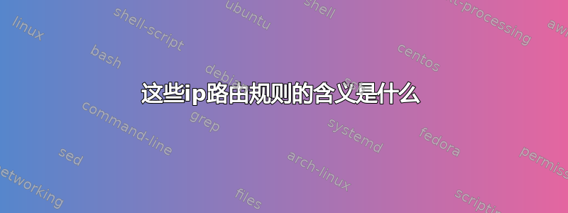 这些ip路由规则的含义是什么