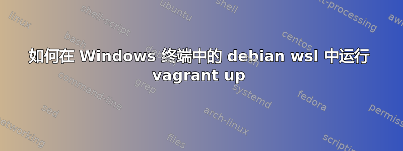 如何在 Windows 终端中的 debian wsl 中运行 vagrant up