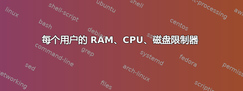 每个用户的 RAM、CPU、磁盘限制器