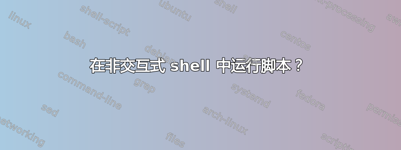 在非交互式 shell 中运行脚本？