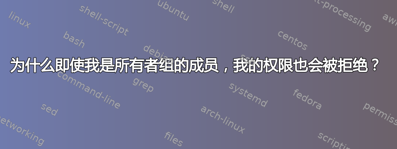 为什么即使我是所有者组的成员，我的权限也会被拒绝？