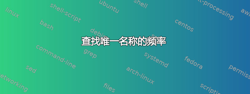 查找唯一名称的频率