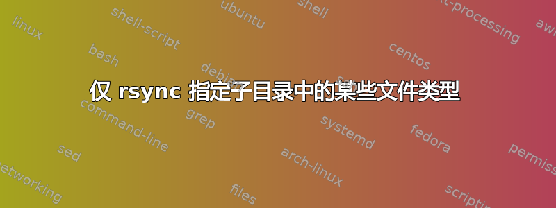 仅 rsync 指定子目录中的某些文件类型