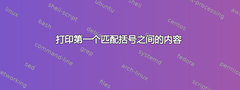 打印第一个匹配括号之间的内容