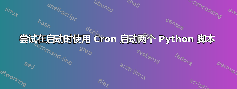 尝试在启动时使用 Cron 启动两个 Python 脚本