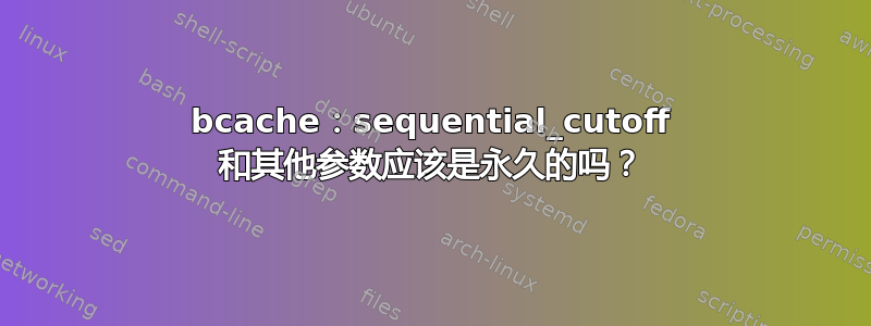 bcache：sequential_cutoff 和其他参数应该是永久的吗？