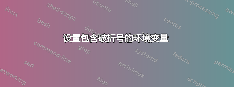 设置包含破折号的环境变量