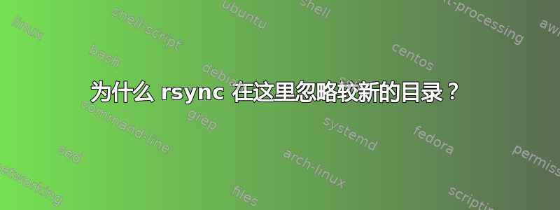 为什么 rsync 在这里忽略较新的目录？