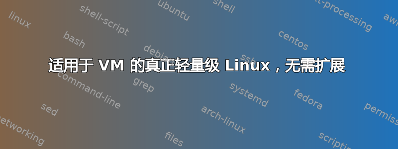 适用于 VM 的真正轻量级 Linux，无需扩展