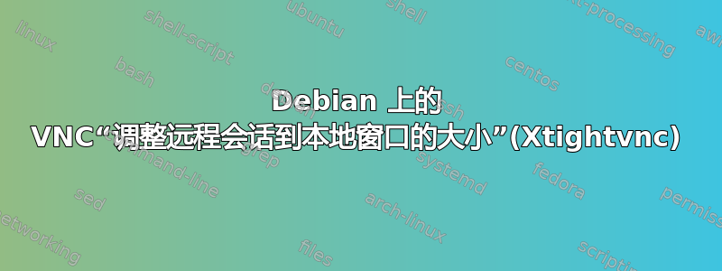 Debian 上的 VNC“调整远程会话到本地窗口的大小”(Xtightvnc)