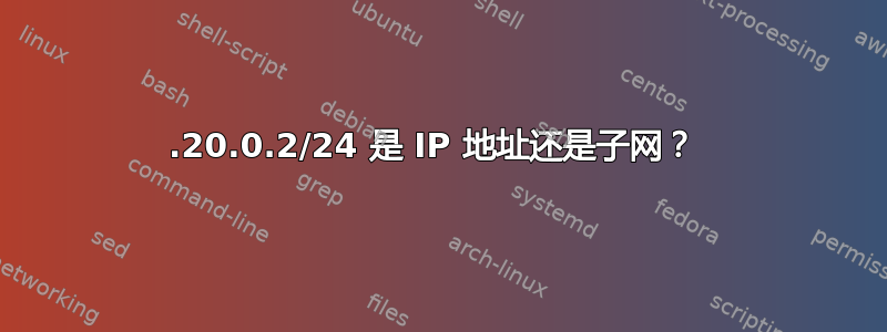 172.20.0.2/24 是 IP 地址还是子网？ 