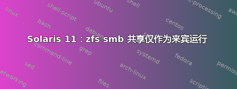 Solaris 11：zfs smb 共享仅作为来宾运行