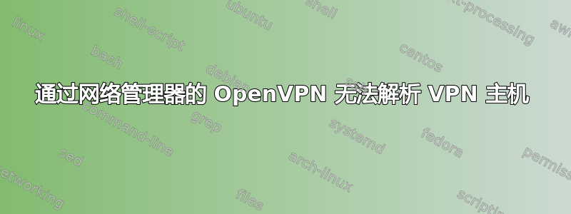 通过网络管理器的 OpenVPN 无法解析 VPN 主机