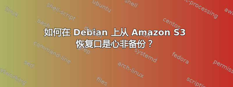 如何在 Debian 上从 Amazon S3 恢复口是心非备份？