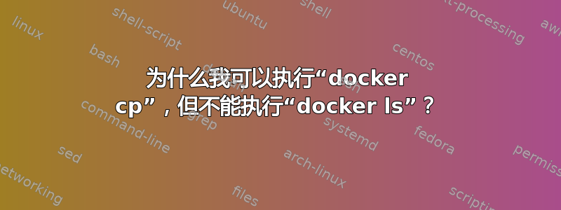 为什么我可以执行“docker cp”，但不能执行“docker ls”？