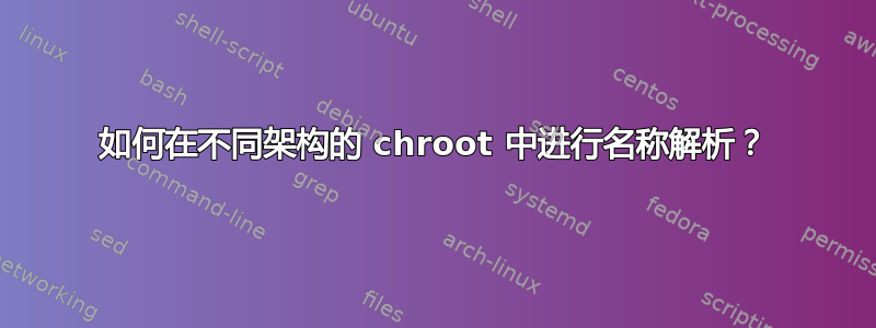 如何在不同架构的 chroot 中进行名称解析？