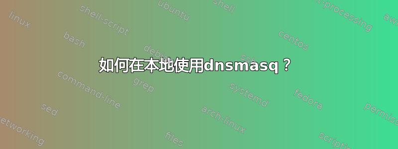 如何在本地使用dnsmasq？