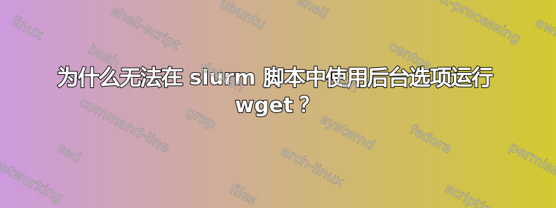 为什么无法在 slurm 脚本中使用后台选项运行 wget？