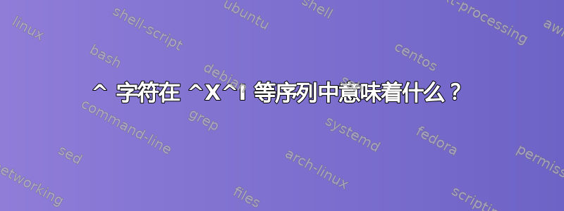 ^ 字符在 ^X^I 等序列中意味着什么？