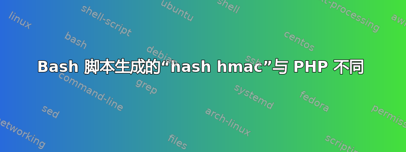 Bash 脚本生成的“hash hmac”与 PHP 不同