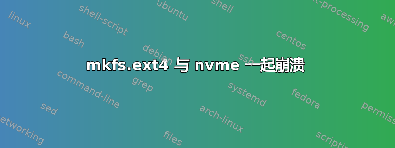 mkfs.ext4 与 nvme 一起崩溃