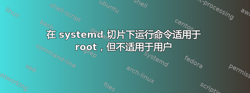 在 systemd 切片下运行命令适用于 root，但不适用于用户