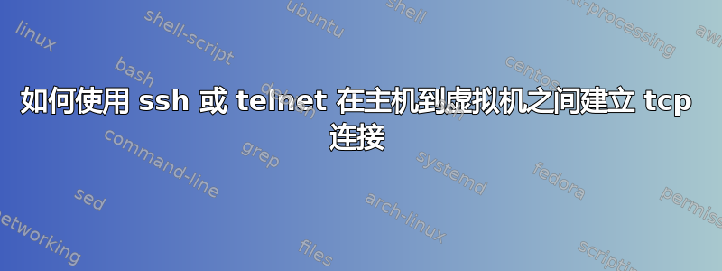 如何使用 ssh 或 telnet 在主机到虚拟机之间建立 tcp 连接