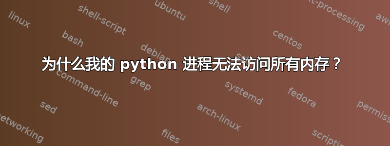 为什么我的 python 进程无法访问所有内存？