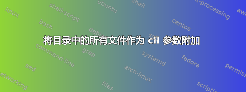 将目录中的所有文件作为 cli 参数附加