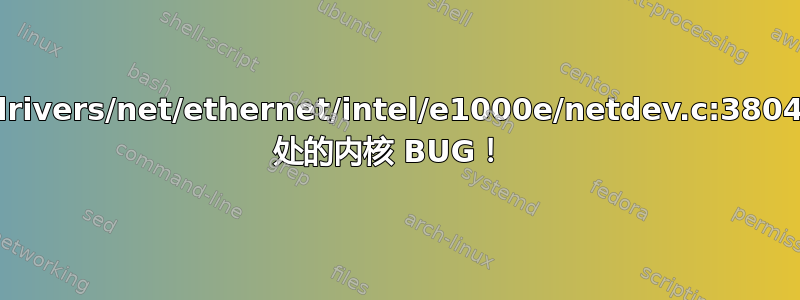 drivers/net/ethernet/intel/e1000e/netdev.c:3804 处的内核 BUG！ 