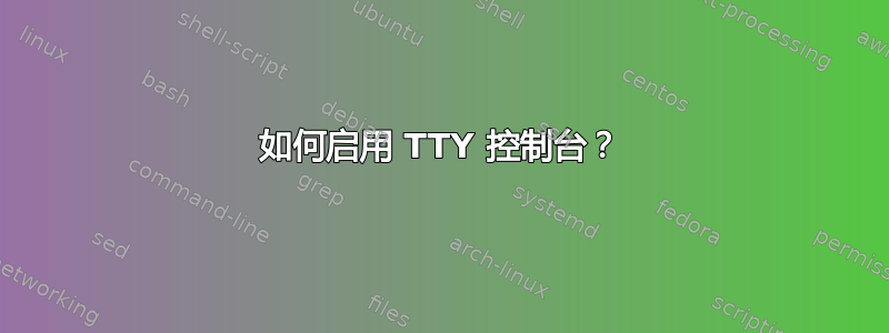 如何启用 TTY 控制台？