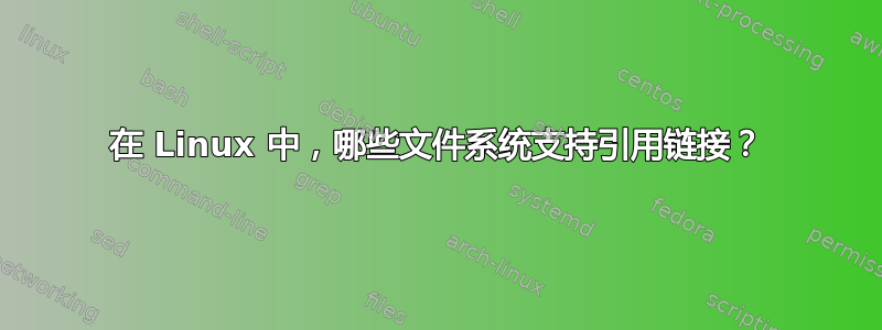 在 Linux 中，哪些文件系统支持引用链接？