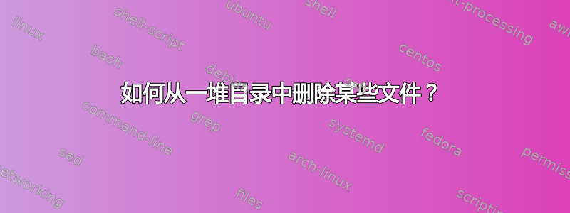 如何从一堆目录中删除某些文件？