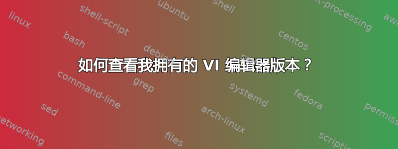 如何查看我拥有的 VI 编辑器版本？