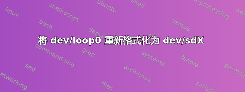 将 dev/loop0 重新格式化为 dev/sdX