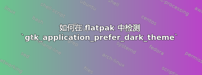 如何在 flatpak 中检测 `gtk_application_prefer_dark_theme`