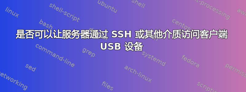 是否可以让服务器通过 SSH 或其他介质访问客户端 USB 设备