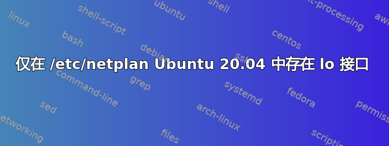 仅在 /etc/netplan Ubuntu 20.04 中存在 lo 接口